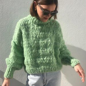 Frisson Knits Isabella Mint Sweater